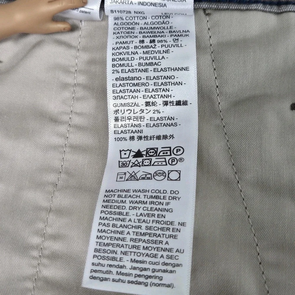 Levis XX Chino Relaxed Straight Pants Mens 40x30 (40x29) Gray Khaki Stretch Dad